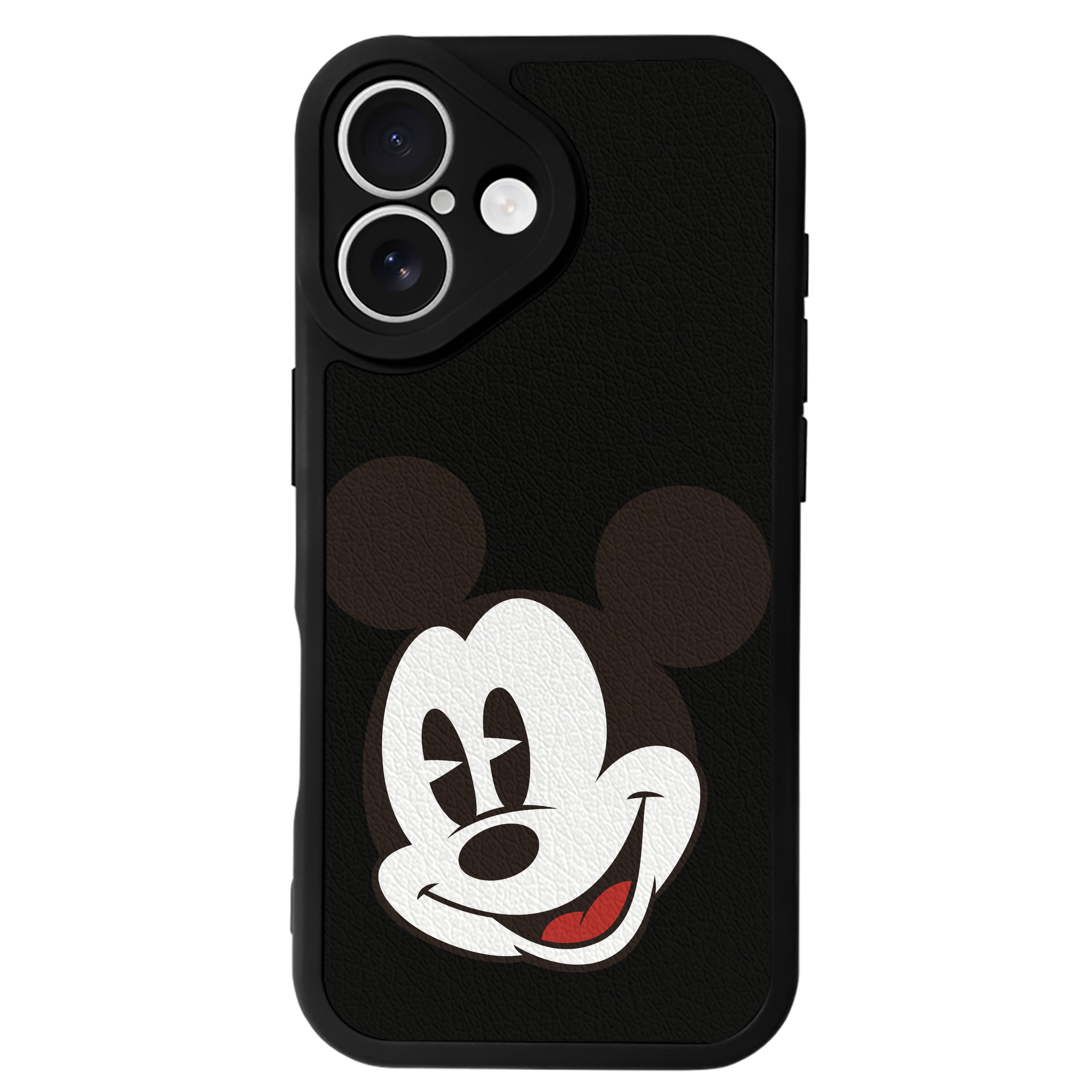 （画像用） ミッキーマウス Mickey Mouse 【iPhone 16シリーズ対応】シリコンスマホケース（レザー調） 材質：シリコン